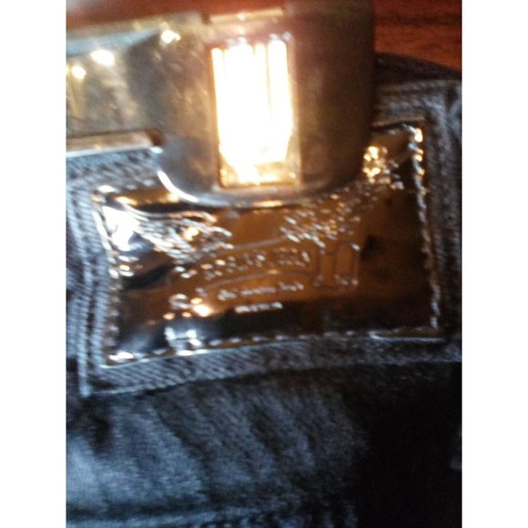 Robin's Jeans Rare loaded Mens Black/Gold Embellished Racer Jeans size 40 - Picture 9 of 10